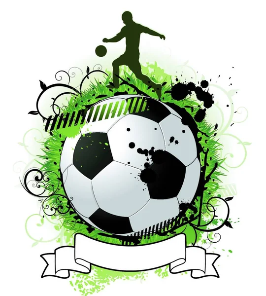 Diseño Fútbol Grunge Icono Web Ilustración Vectorial — Archivo Imágenes Vectoriales