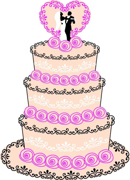 Illustration Wedding Cake Vector — Stock Vector