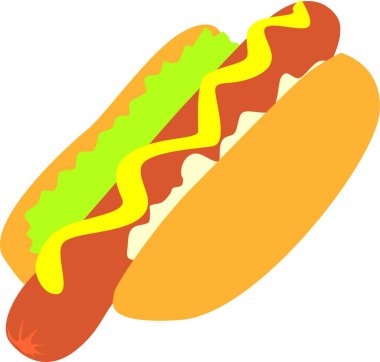 izole edilmiş hot-dog vektör çizimi