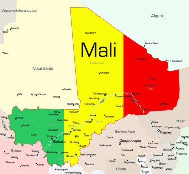Mali 'nin resimli haritası 