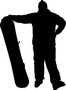 Snowboardcu, grafik vektör illüstrasyonu