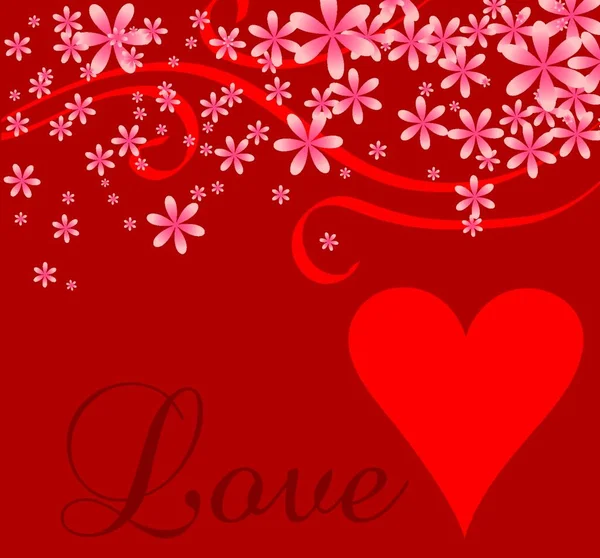 Love Heart Cursive Background — Stock Vector