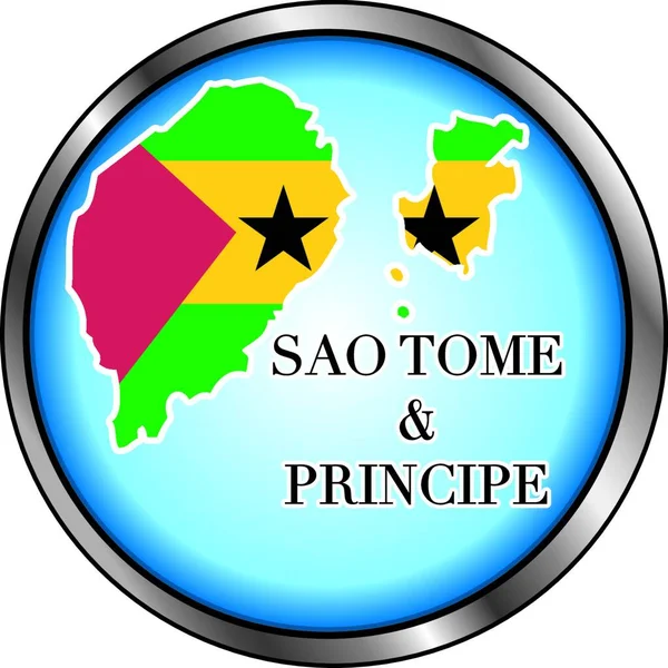 Sao Tome Principe Button — Stock Vector