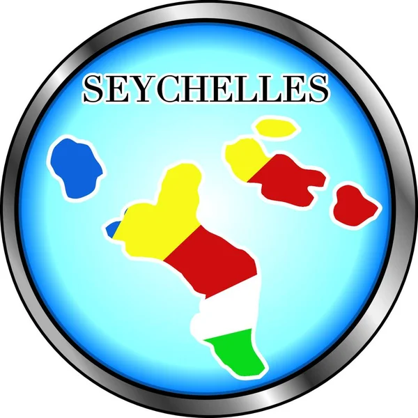 Seychelles Button Ilustração Vetorial — Vetor de Stock