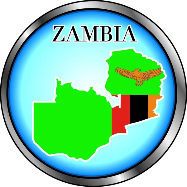 Zambiya Sahra Yuvarlak Düğmesi Vektör Illüstrasyonu — Stok Vektör