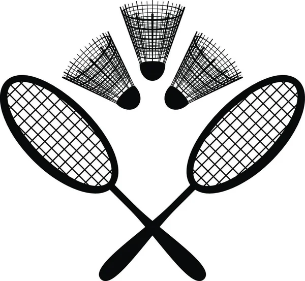 Apparatuur Voor Badminton Silhouet — Stockvector