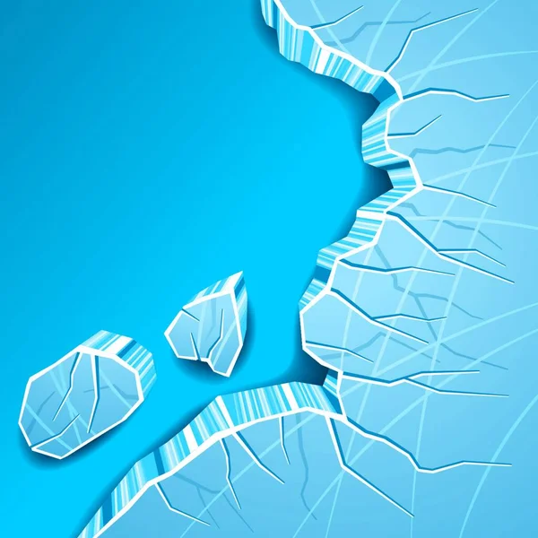 Riss Eis Hintergrund Grafische Vektorillustration — Stockvektor