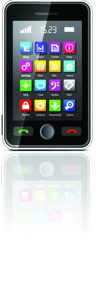 Ilustración Del Smartphone Con Pantalla Táctil — Vector de stock