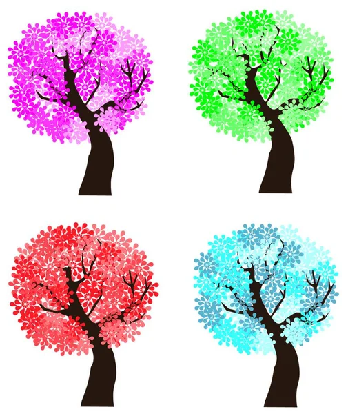 季节树的图解 — 图库矢量图片