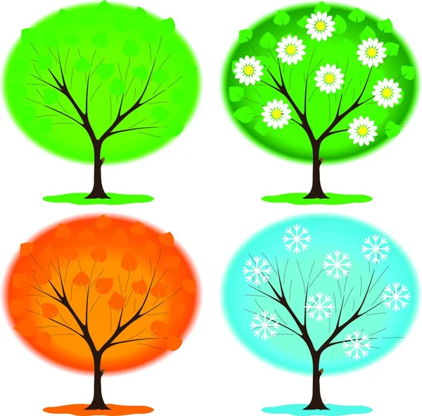 Illustration Icon Seasons — Stock Vector