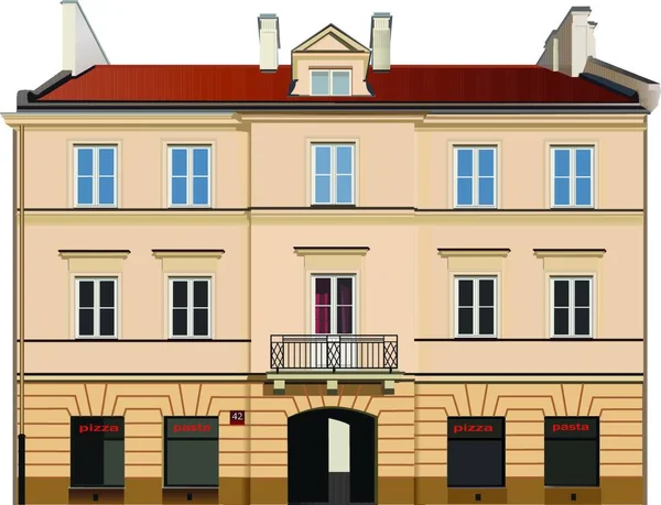Illustration Der Neoklassischen Fassade — Stockvektor