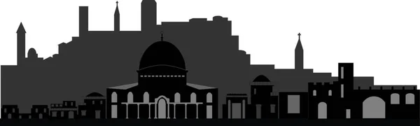 Illustration Der Skyline Von Jerusalem — Stockvektor