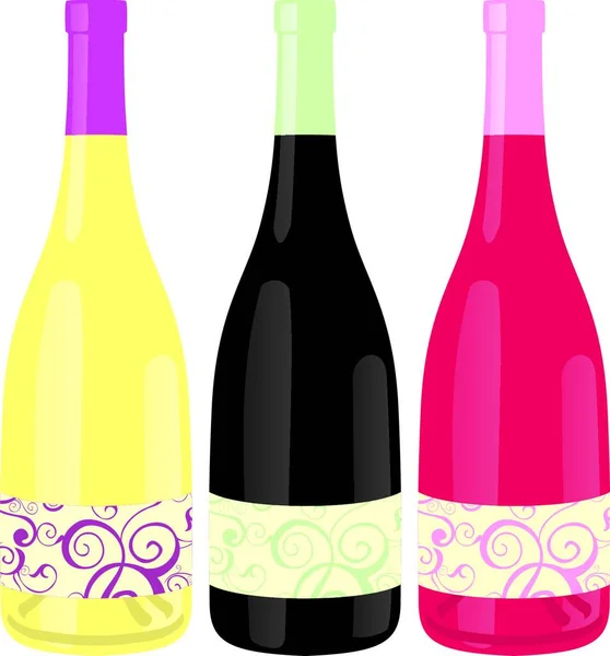 Klassische Form Weinflaschen — Stockvektor