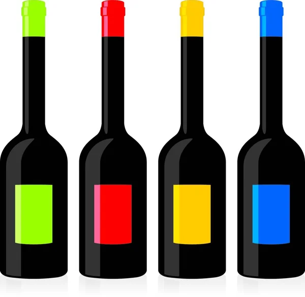 Isolated Balsamic Vinegar Bottles Set — Stock Vector