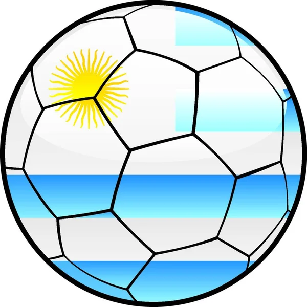 Drapeau Uruguay Sur Ballon Football — Image vectorielle