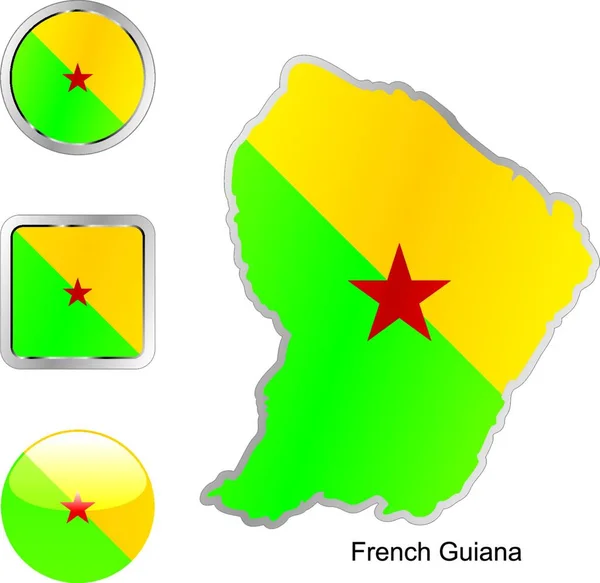 French Guiana Map Web Buttons Shapes — Wektor stockowy