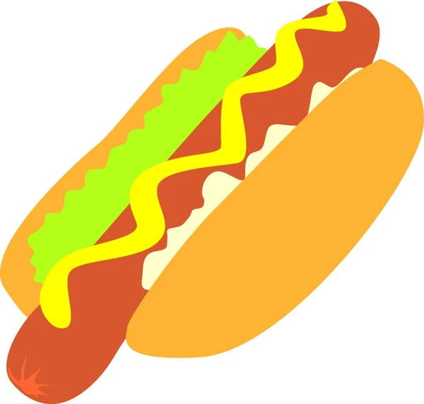 Geïsoleerde Hot Dog Vector Illustratie — Stockvector