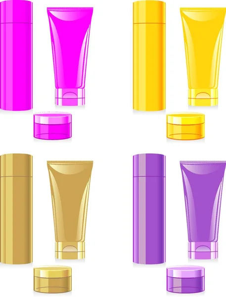 Set Cosmetici Isolati Illustrazione Vettoriale — Vettoriale Stock