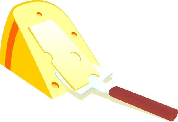 Geïsoleerde Cheese Vector Illustratie — Stockvector