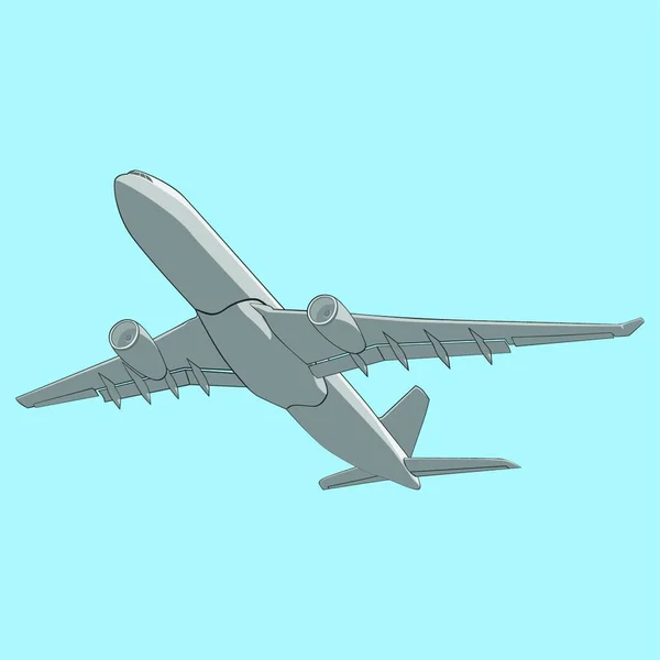 Uçak Simgesi Basit Illüstrasyon — Stok Vektör