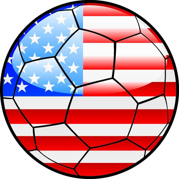 Amerika Flagge Auf Fußball — Stockvektor