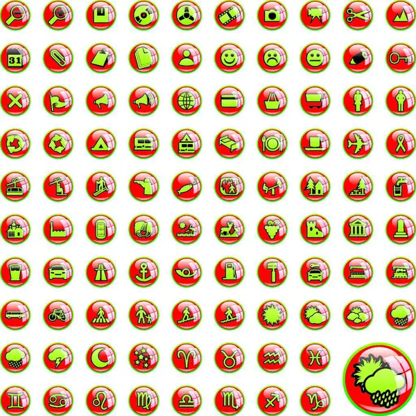Icônes Web Illustration Vectorielle Colorée — Image vectorielle
