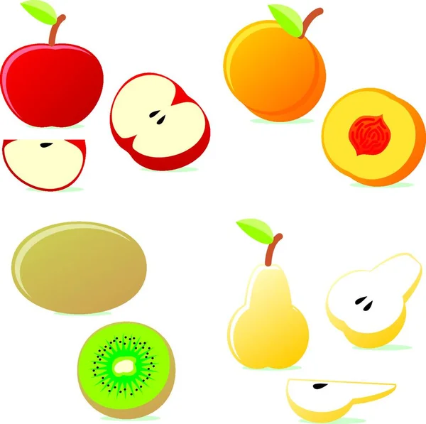 Illustration Isolated Fruits — Stock Vector