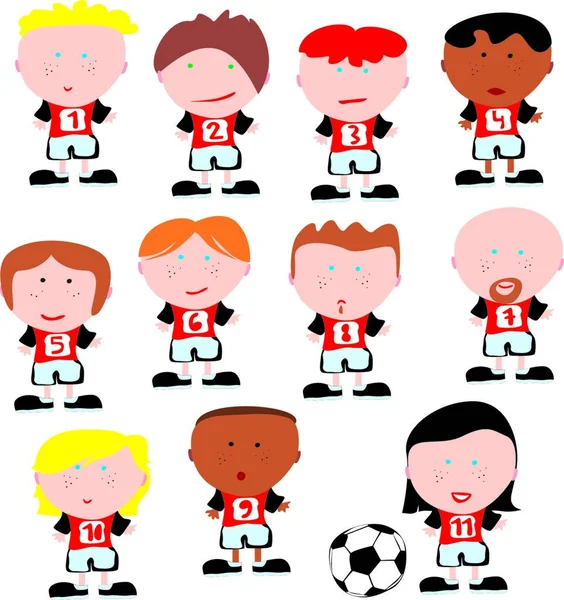 Illustration Vecteur Équipe Soccer — Image vectorielle