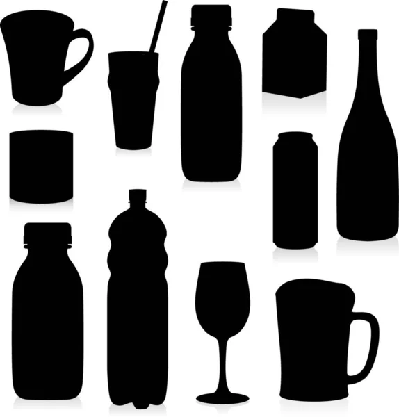 Ilustração Dos Recipientes Bebidas Isolados —  Vetores de Stock