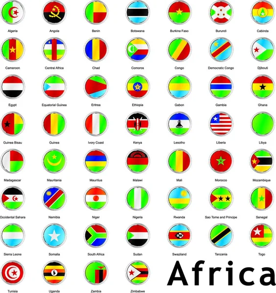 Illustration Isolated African Flags — Stock Vector