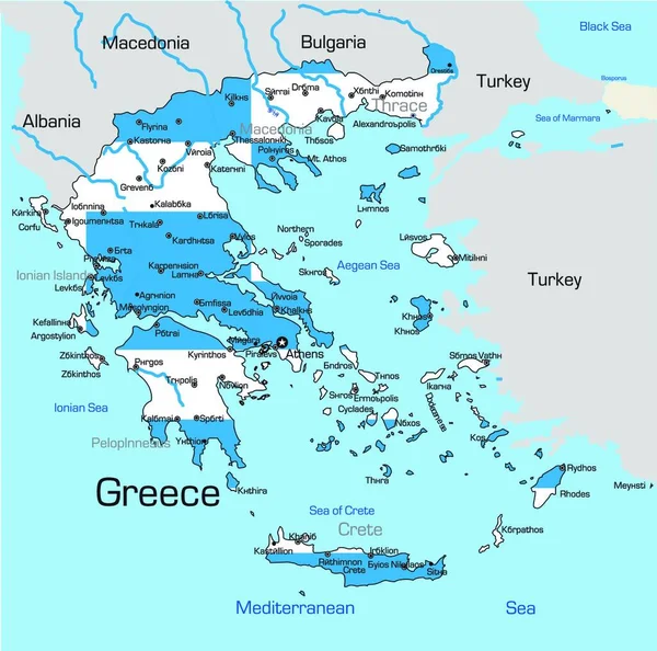 Εικονογράφηση Χάρτη Της Ελλάδας — Διανυσματικό Αρχείο
