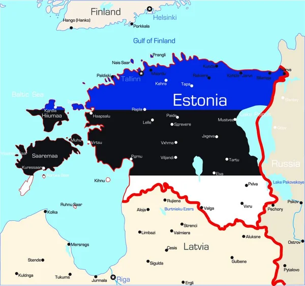 Illustration Carte Estonie — Image vectorielle