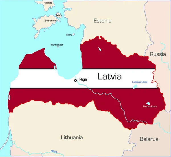 Mapa Ilustração Latvia — Vetor de Stock