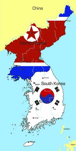 韩国示意图 — 图库矢量图片