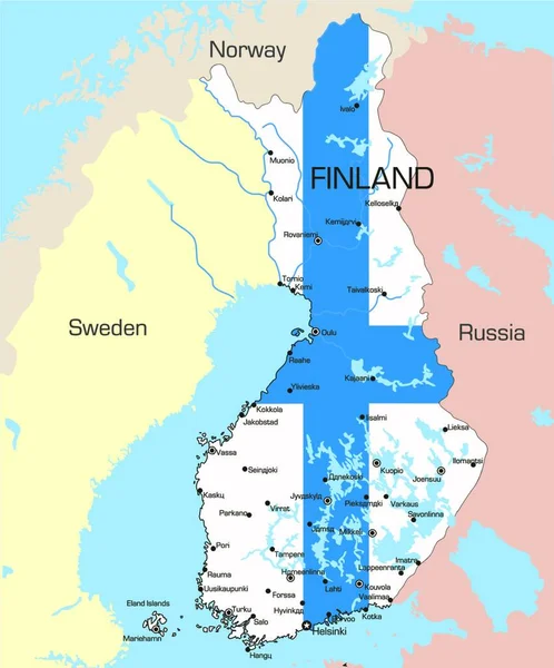 Finnország Illusztrációs Térképe — Stock Vector
