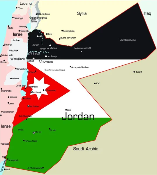 Εικονογράφηση Χάρτη Της Ιορδανίας — Διανυσματικό Αρχείο
