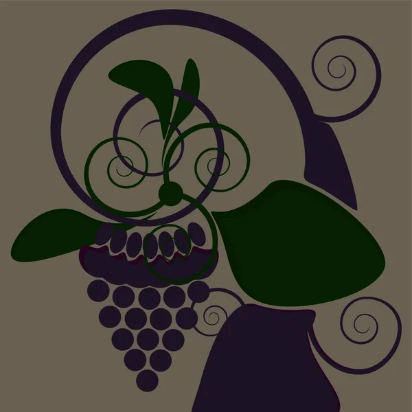 Illustration Grape Ornament — Stock Vector