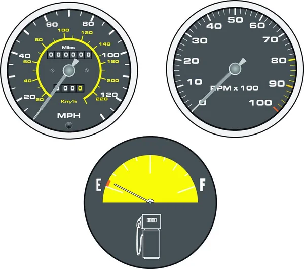 Ilustrasi Speedometer - Stok Vektor
