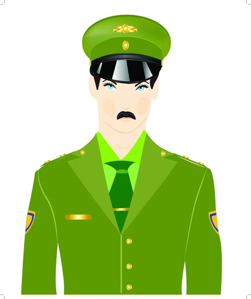 Man Military Form Colorful Vector Illustration — Stock Vector