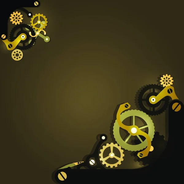 Steampunk Mechanické Pozadí Vektorové Ilustrace — Stockový vektor
