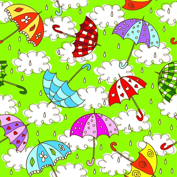 Umbrellas Graphic Vector Illustration — Stock Vector