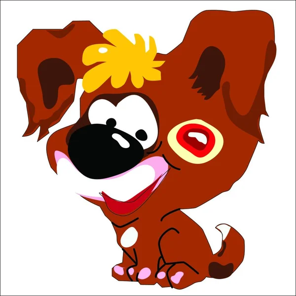 褐色的狗 图形矢量插图 — 图库矢量图片