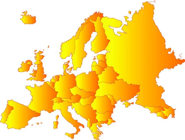 ヨーロッパ地図のベクトル図 — ストックベクタ