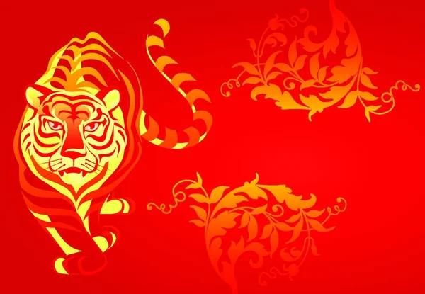 Čínský Tygr Grafický Vektorový Obrázek — Stockový vektor