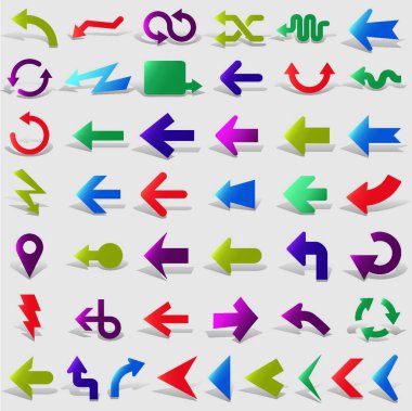 Oklar ayarlandı, grafik vektör çizimi