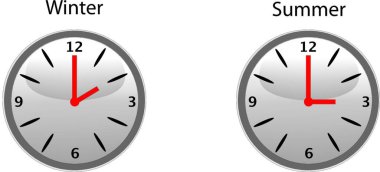 Yaz saati tasarrufu modern vektör illüstrasyonu