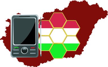 Mobil İletişim Macaristan vektör illüstrasyonu