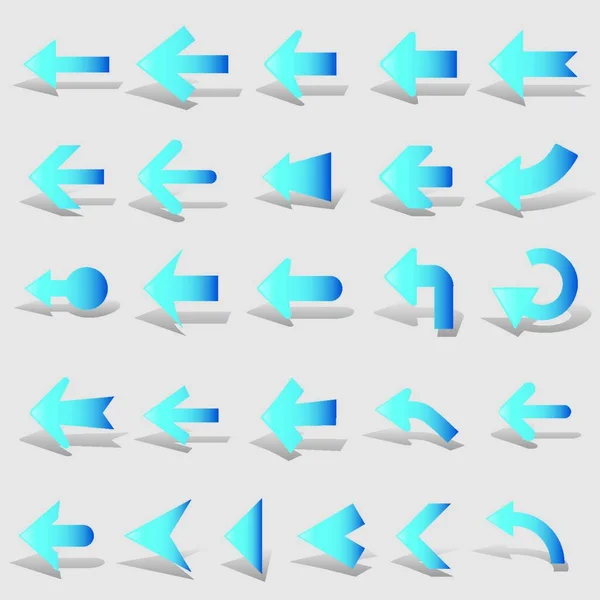 Conjunto Flechas Ilustración Vectorial Simple — Vector de stock