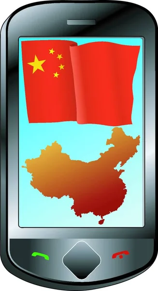 Conexión Con China Ilustración Vectorial Simple — Archivo Imágenes Vectoriales