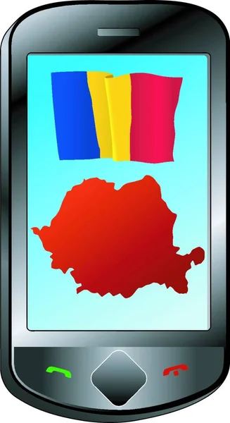 Romanya Ile Bağlantı Grafik Vektör Illüstrasyonu — Stok Vektör